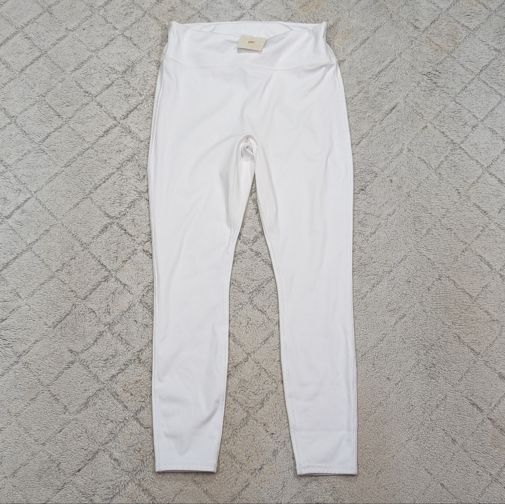 Fabletics Leggings Womens XL White High Waisted Soft Sleek Compression 28” NEW